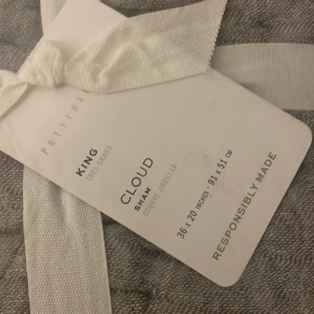 Pottery Barn Cloud Quilted King Sham in Gray